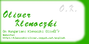 oliver klenoczki business card